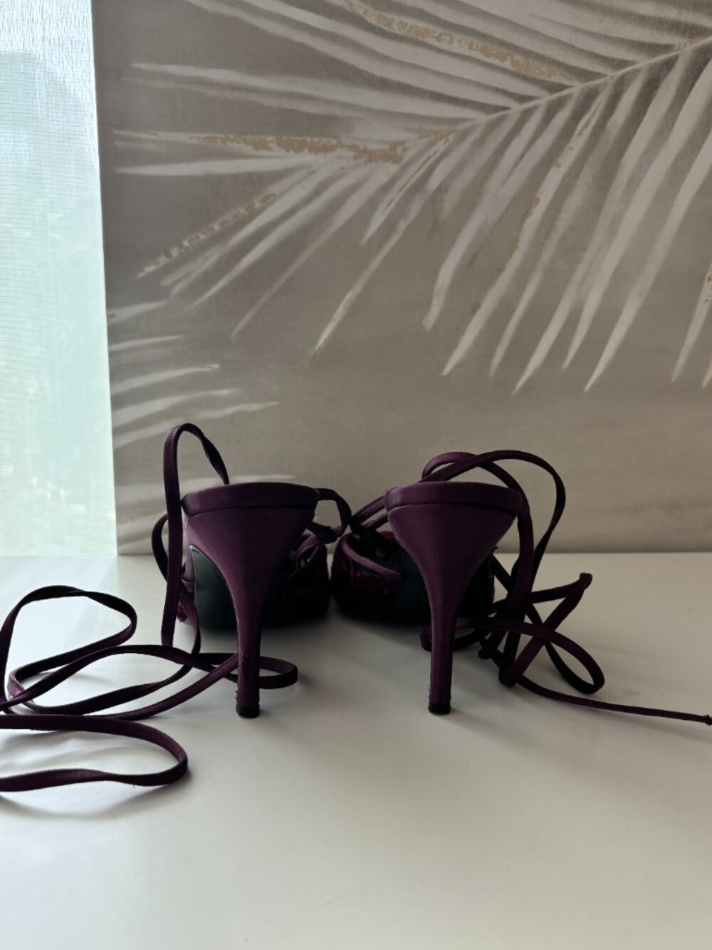 Philosophy di Alberta Ferretti Purple Velvet Lace Up Pointed Heels EU 37 US 6.5 - Picture 7 of 9